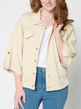 G by Giuliana Cream Button-Front Jacket
